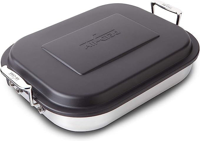 All-Clad - 16.5" x 12.75" x 2.25" Stainless Steel Lasagna Pan with Lid - E9019964