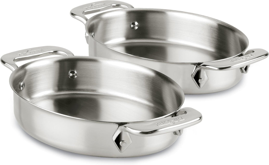 All-Clad - 2 PC Stainless Steel 7" Mini Oval Bakers Set - 59900