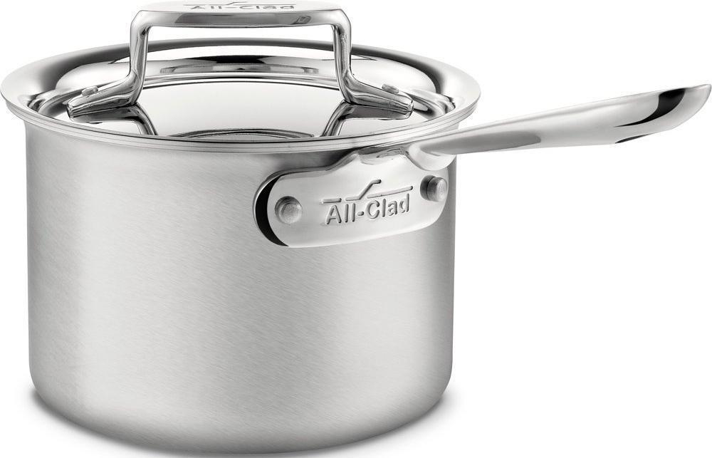 All-Clad - 2 QT D5 Brushed 5-ply Bonded Saucepan with Lid - BD55202
