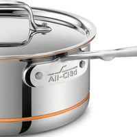 All-Clad - 3 QT Copper Core 5-Ply Bonded Saucepan with Loop & Lid - 6203SS