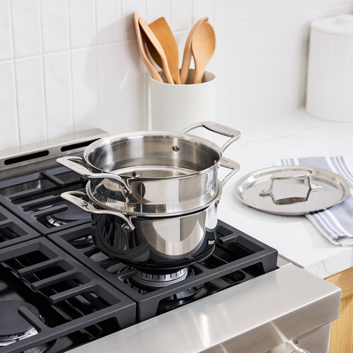 All-Clad - 3 QT D5 Polished Casserole With Lid & Steamer - SD55303 W/ST(2)