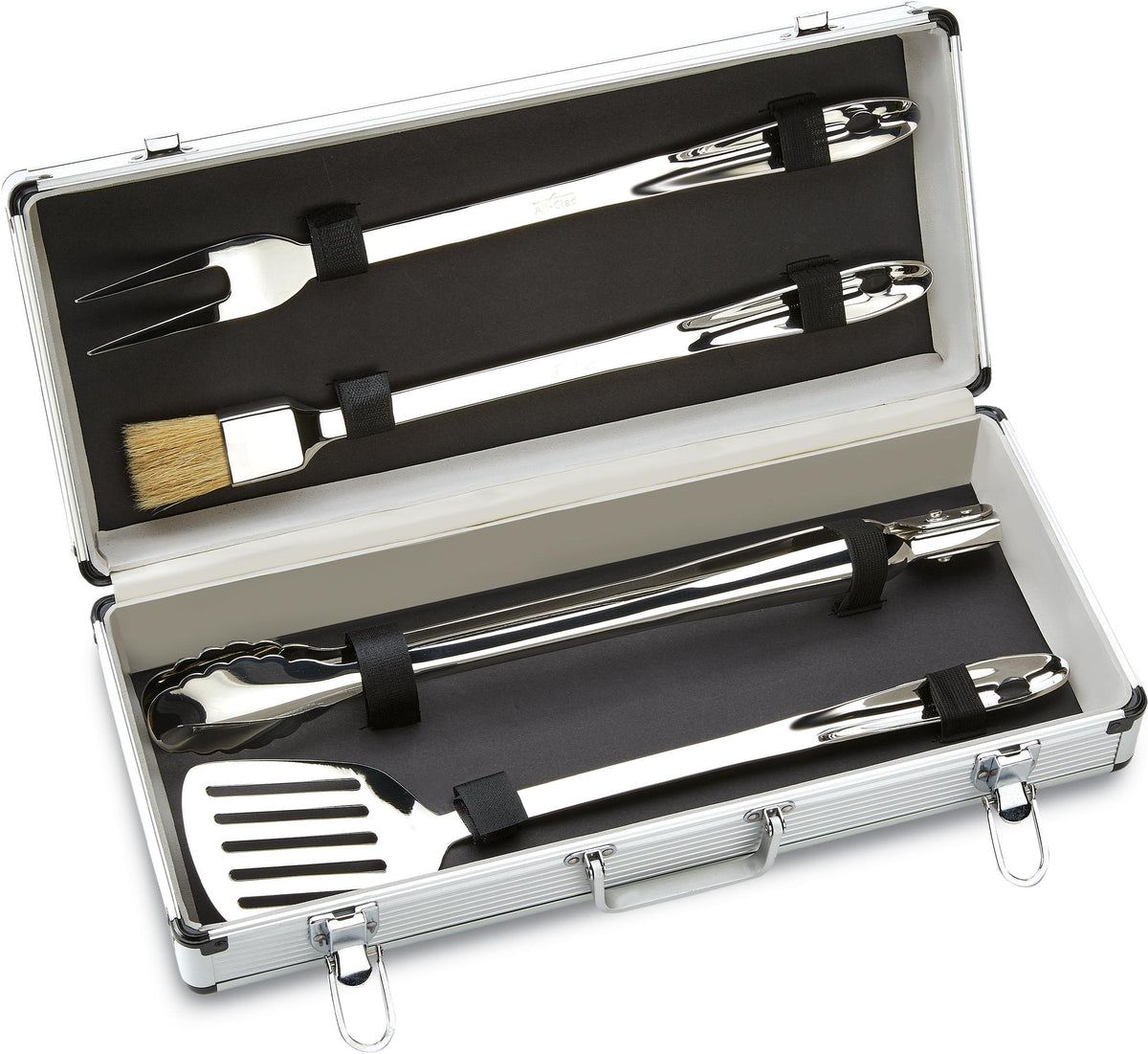 All-Clad - 4 PC Stainless Steel BBQ Tool Set with Case - T147