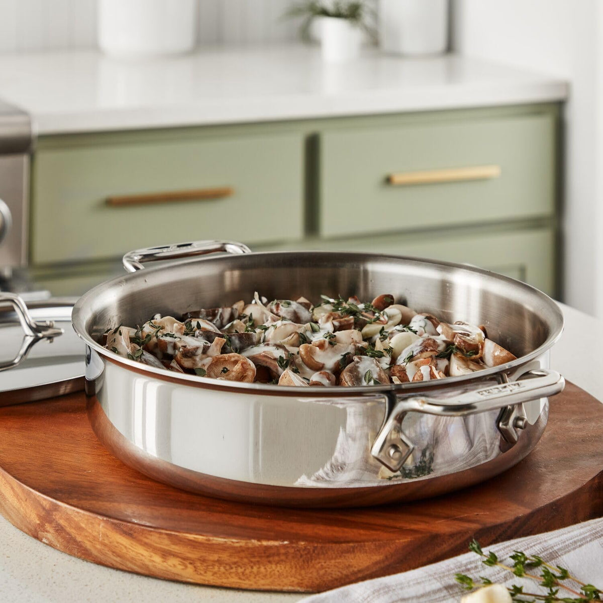 All-Clad - 4 QT D3 Stainless Steel Anniversary Casserole with Lid - 44043 SLT