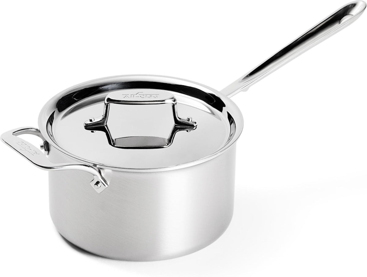 All-Clad - 4 QT D5 Brushed Saucepan with Loop Handle & Lid - BD55204