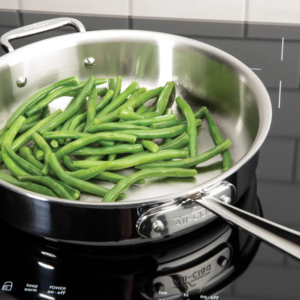 All-Clad - 4 QT D5 Brushed Stainless Steel Weeknight Pan with Lid - BD5540464