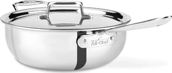 All-Clad - 4 QT D5 Polished 5-ply Bonded Essential Pan with Lid - SD551211