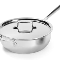 All-Clad - 4 QT D5 Polished 5-ply Bonded Essential Pan with Lid - SD551211