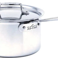All-Clad - 4 QT D5 Polished 5-ply Bonded Saucepan with Lid - SD55204