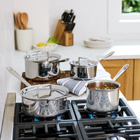 All-Clad - 4 QT D5 Polished 5-ply Bonded Saucepan with Lid - SD55204