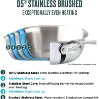 All-Clad - 4 QT D5 Stainless Brushed Weeknight Pan with Lid - BD5540465