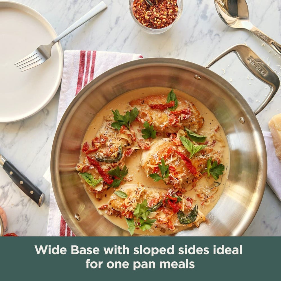 All-Clad - 4 QT D5 Stainless Brushed Weeknight Pan with Lid - BD5540465