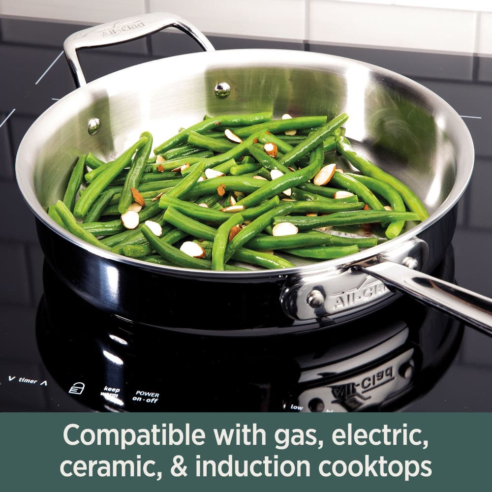 All-Clad - 4 QT D5 Stainless Brushed Weeknight Pan with Lid - BD5540465