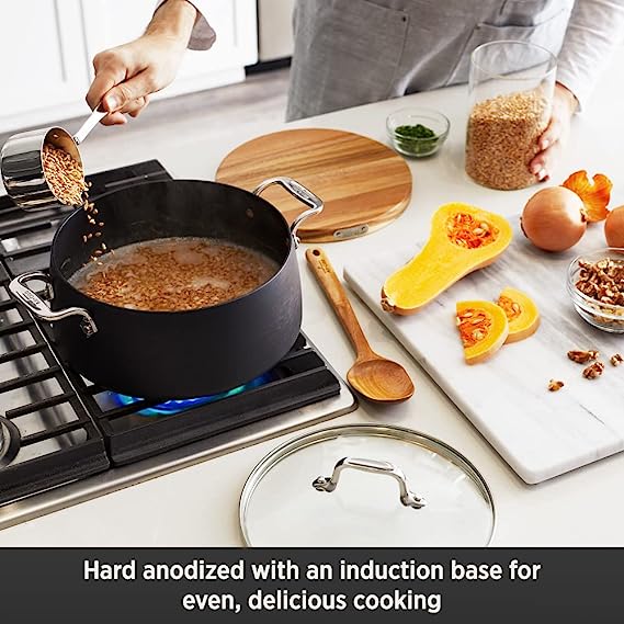 All-Clad - 6 QT HA1 Non-Stick Dutch Oven With Lid, Trivet and Serving Spoon - E100S274