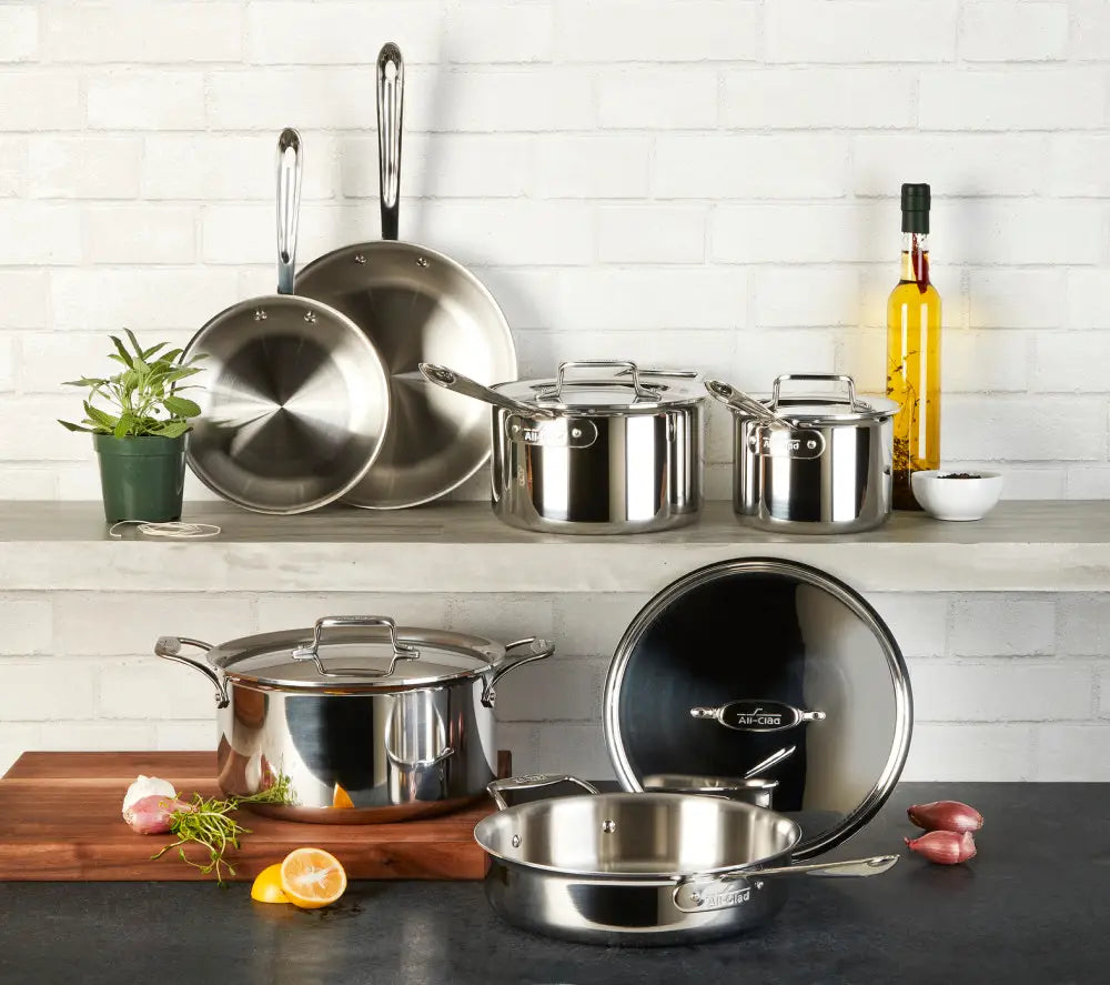 All-Clad - 7 PC D5 Stainless Steel Cookware Set - SD501007W