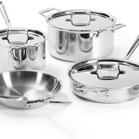 All-Clad - 7 PC D5 Stainless Steel Cookware Set - SD501007W