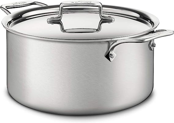 All-Clad - 8 QT D5 Brushed Stock Pot With Lid - BD55508