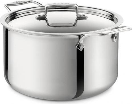 All-Clad - 8 QT D5 Polished 5-ply Bonded Stock Pot with Lid - SD55508