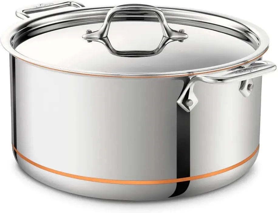 All-Clad - Copper Core 8 Quart Stainless Nonstick 5-ply Bonded Stockpot with Lid - 6508 SS