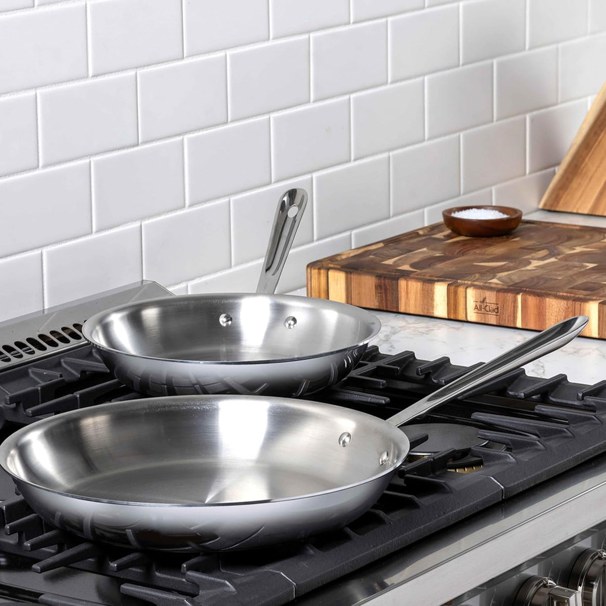 All-Clad - D3 10" & 12" Tri-Ply Stainless Steel Fry Pan Set - 411012AZ