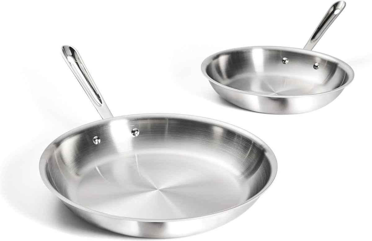 All-Clad - D3 10" & 12" Tri-Ply Stainless Steel Fry Pan Set - 411012AZ