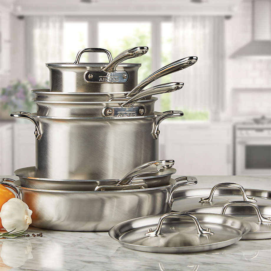 All-Clad - D3 Brushed Curated 10 Piece Cookware Set - CBB0010