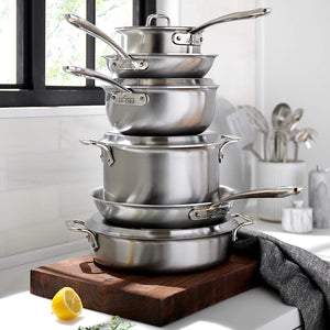 All-Clad - D3 Brushed Curated 10 Piece Cookware Set - CBB0010