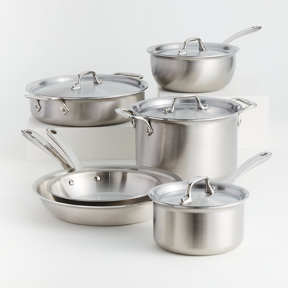 All-Clad - D3 Brushed Curated 10 Piece Cookware Set - CBB0010 - DISCONTINUED