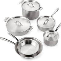 All-Clad - D3 Brushed Curated 10 Piece Cookware Set - CBB0010