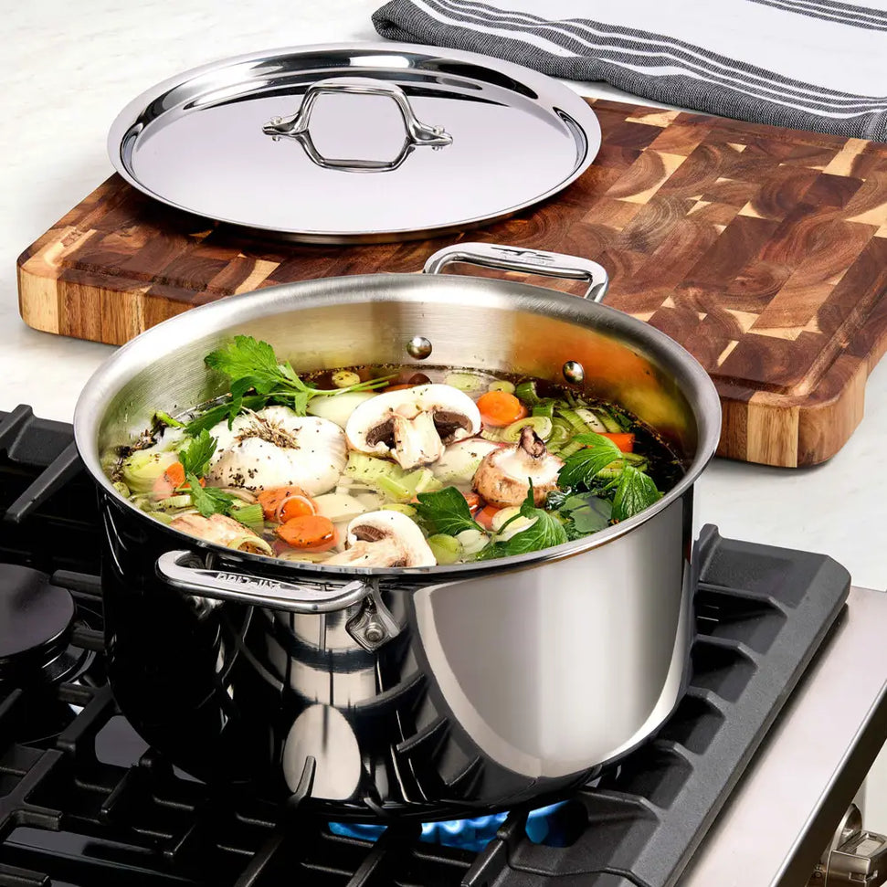 All-Clad - D3 Pro Stainless 14 Pcs 3-ply Bonded Cookware Set - 401716L