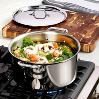 All-Clad - D3 Pro Stainless 14 Pcs 3-ply Bonded Cookware Set - 401716L