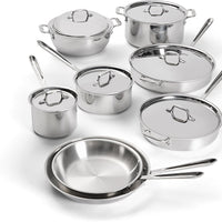 All-Clad - D3 Pro Stainless 14 Pcs 3-ply Bonded Cookware Set - 401716L