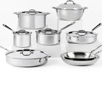 All-Clad - D3 Pro Stainless 14 Pcs 3-ply Bonded Cookware Set - 401716L