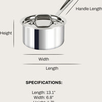 All-Clad - D3 Pro Stainless 1.5 Qt 3-ply Bonded Sauce Pan with Lid - 4201.5R