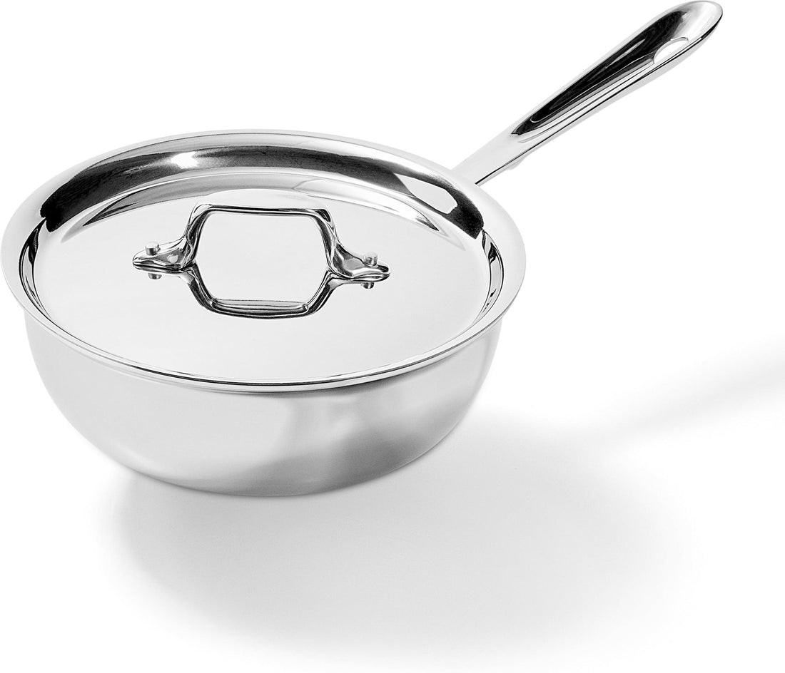 All-Clad - D3 Pro Stainless 2 Qt 3-ply Bonded Saucier with Lid - 4212R