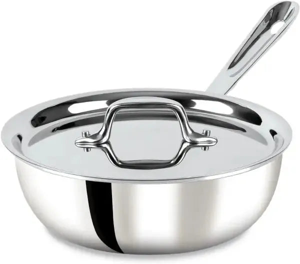 All-Clad - D3 Pro Stainless 2 Qt 3-ply Bonded Saucier with Lid - 4212R