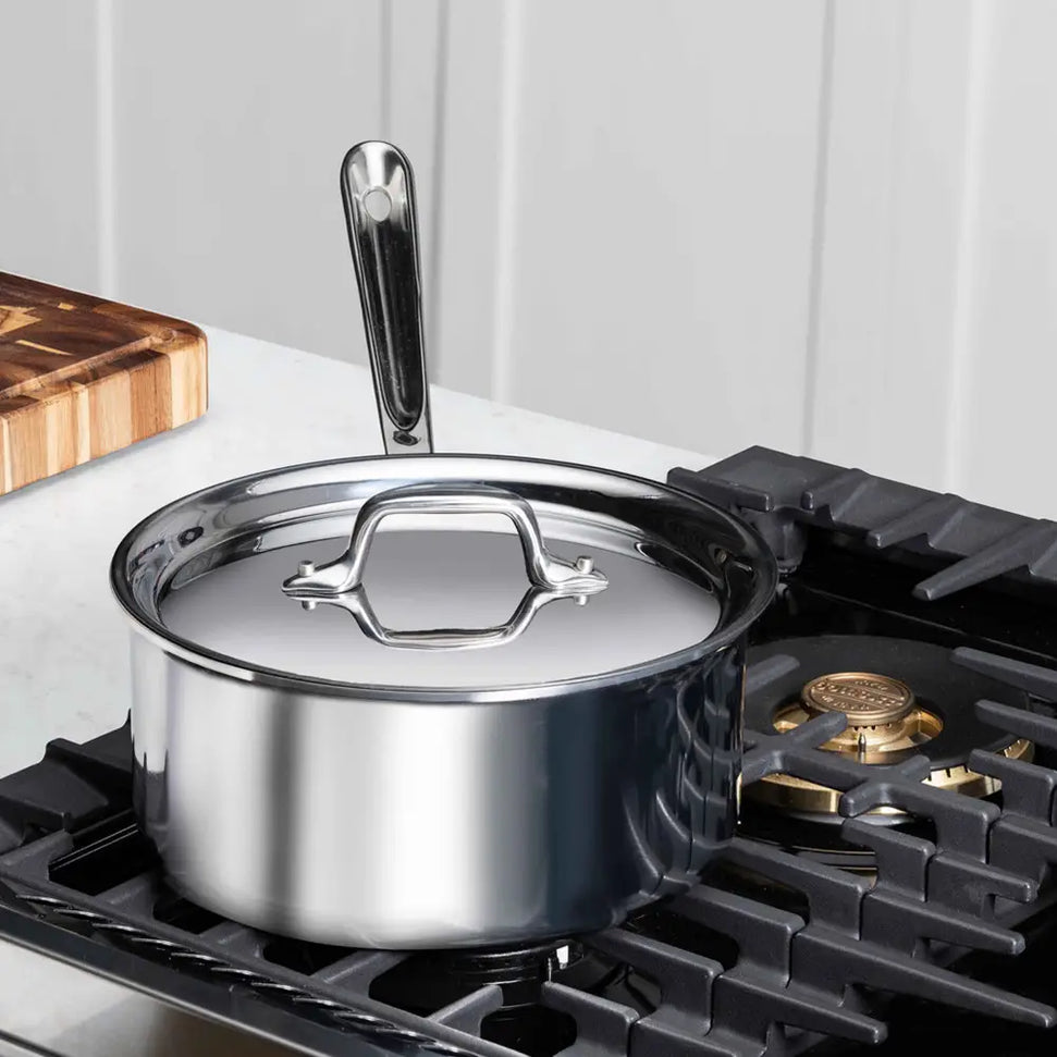 All-Clad - D3 Pro Stainless 2 Qt Non-Stick 3-ply Bonded Sauce Pan with Lid - 4202R