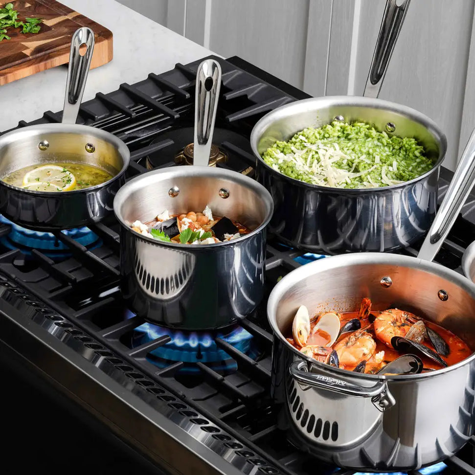 All-Clad - D3 Pro Stainless 2 Qt Non-Stick 3-ply Bonded Sauce Pan with Lid - 4202R