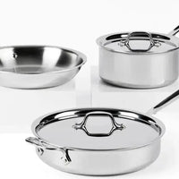 All-Clad - D3 Pro Stainless 5 Pcs 3-ply Bonded Cookware Set - 401599L