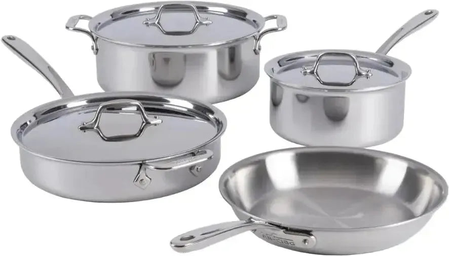 All-Clad - D3 Pro Stainless 7 Pcs Pots and Pans Cookware Set - 40007LBLM