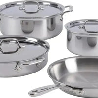 All-Clad - D3 Pro Stainless 7 Pcs Pots and Pans Cookware Set - 40007LBLM