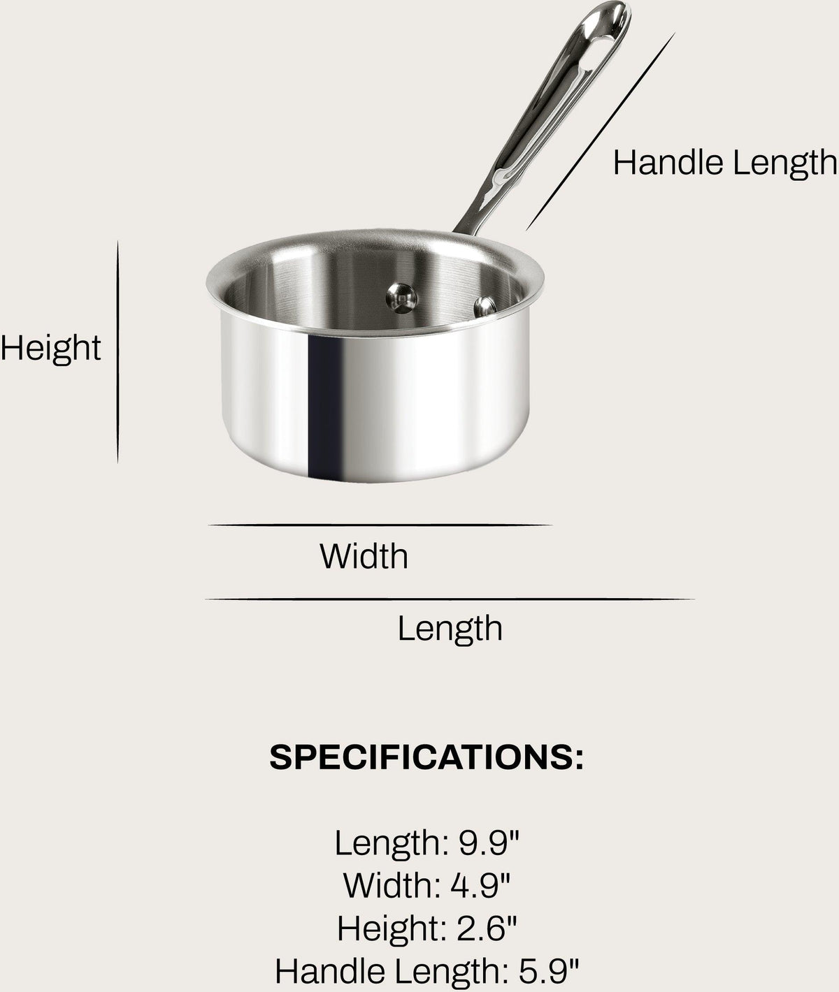 All-Clad - D3 Stainless 0.5 QT Butter Warmer - 42006