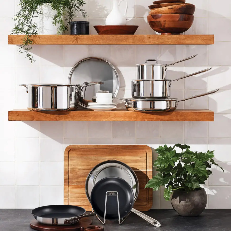 All-Clad - D3 Stainless 10 Pcs 3-ply Bonded Cookware Set - 401488LCAR