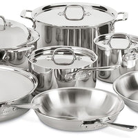 All-Clad - D3 Stainless 14 Piece Cookware Set - 401716