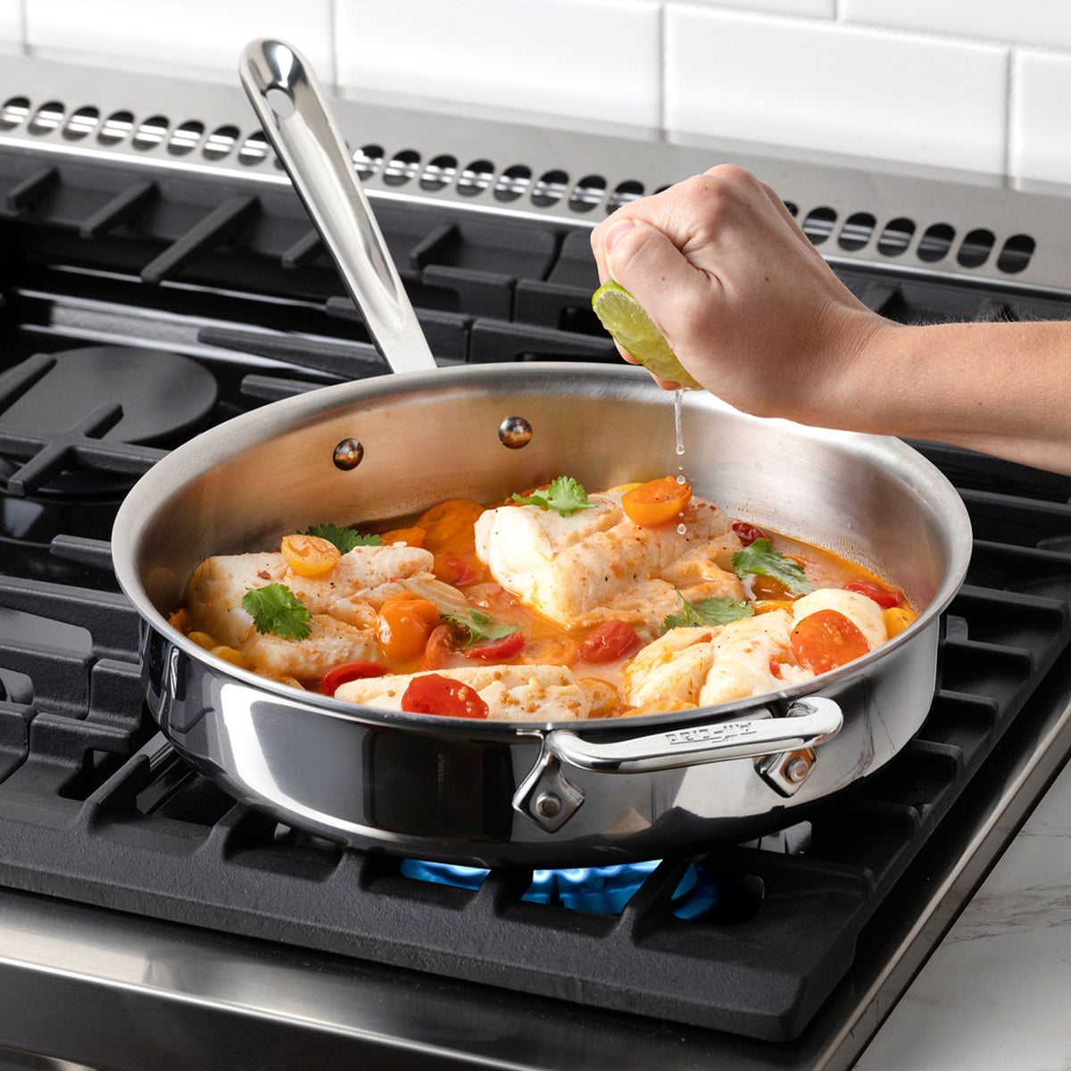 All-Clad - D3 Stainless 3 QT Saute Pan with Lid - 4403