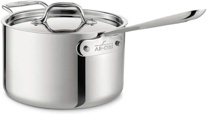 All-Clad - D3 Stainless 4 QT Saucepan with Loop Handle - 4204CAW/LOOP