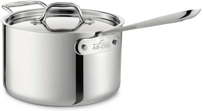 All-Clad - D3 Stainless 4 QT Saucepan with Loop Handle - 4204CA