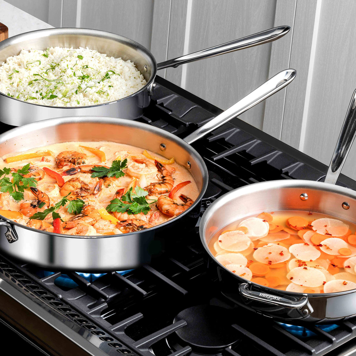 All-Clad - D3 Stainless 4 QT Saute Pan with Lid - 4404