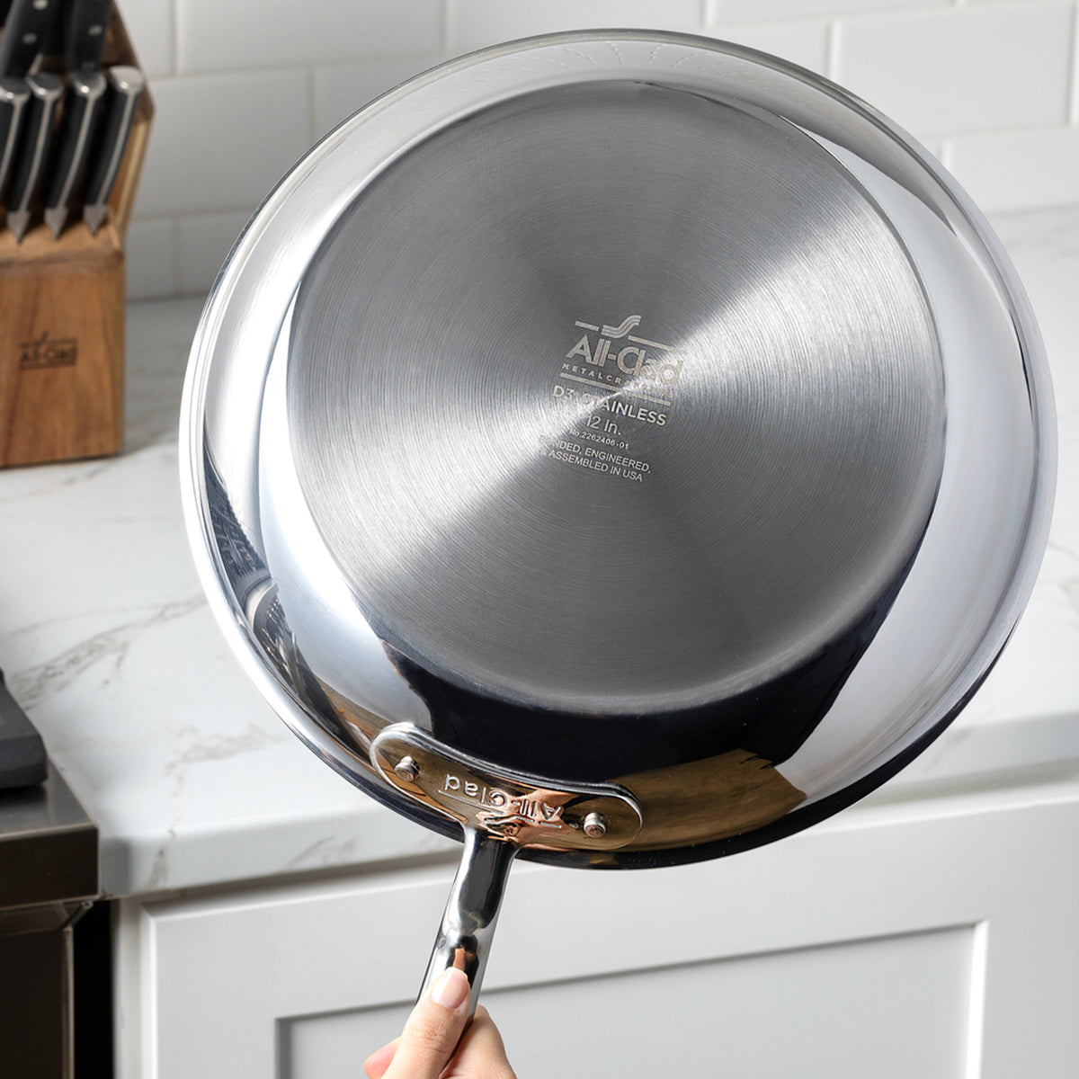 All-Clad - D3 Stainless 4 QT Saute Pan with Lid - 4404