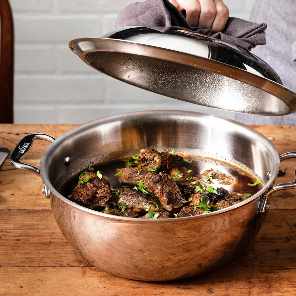 All-Clad - D3 Stainless 5.5 QT Dutch Oven with Lid - 4500