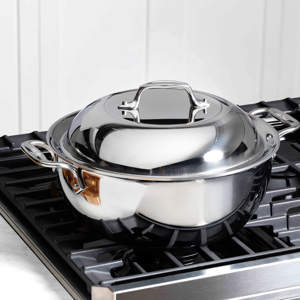 All-Clad - D3 Stainless 5.5 QT Dutch Oven with Lid - 4500